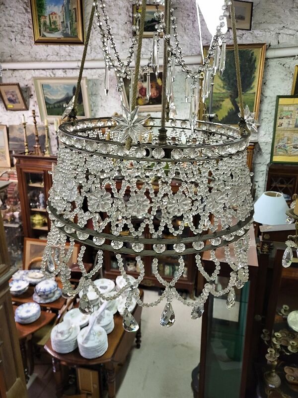 6-Light Funnel Pearl Tassel Chandelier