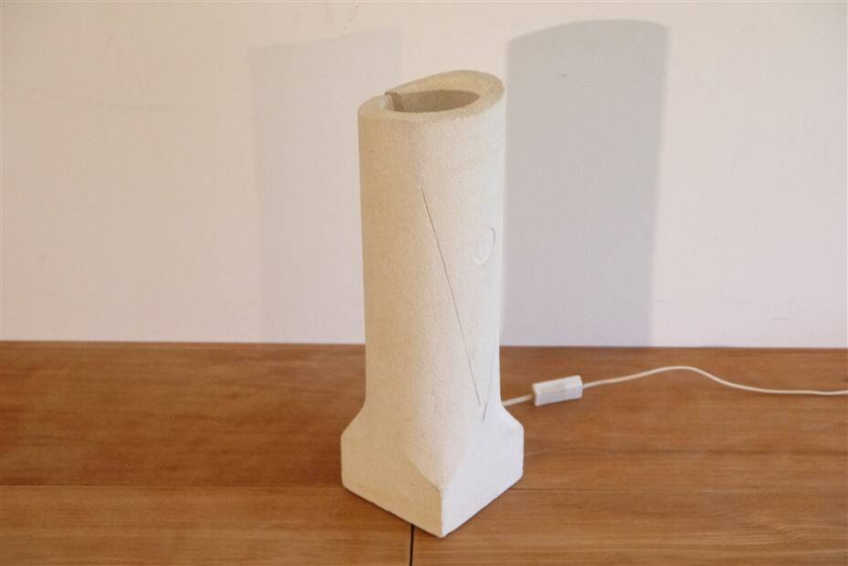 Vintage stone lamp in the style of Albert Tormos