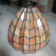 Antique stained glass and bronze pendant light