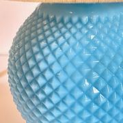 Vintage lamp in opaline blue and golden sons