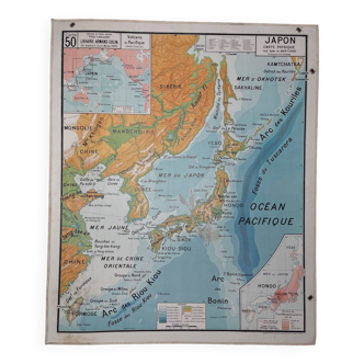 Carte solaire / Affiche Ancienne Japon Années 50-60