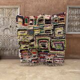 Tapis Berbère Boucherouite coloré - 153 x 157 cm