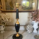 Black leather lamp Le Tanneur