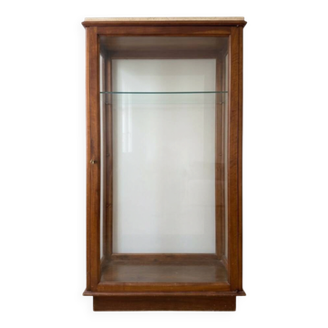 Étagère vitrine ancienne en bois et verre
