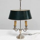 Bouillotte lamp in silver metal, empire style - early twentieth century