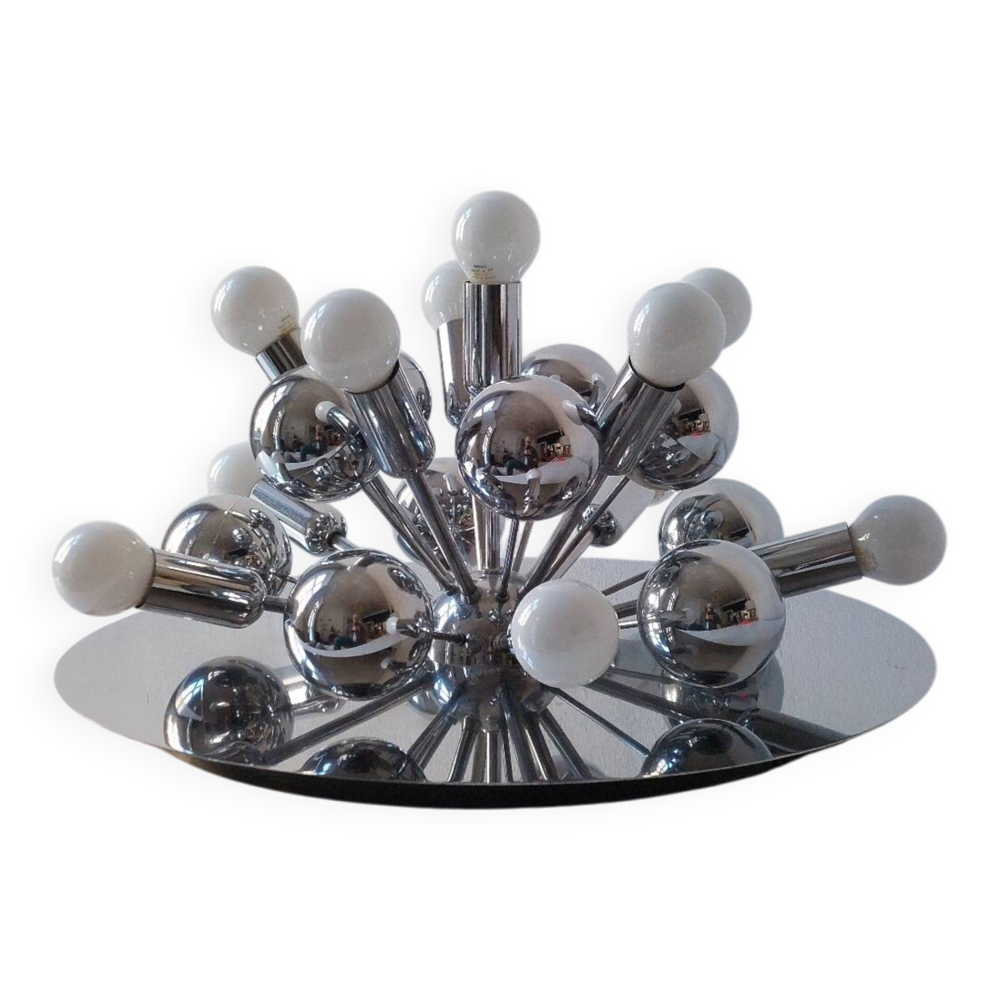 Vintage Sputnik wall/ceiling light from the space age, Cossack style.