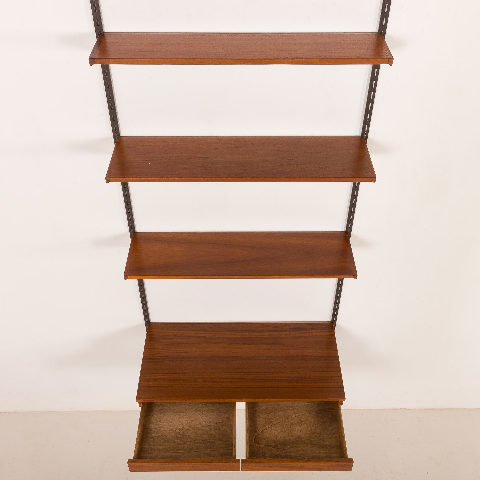 Kai Kristiansen teak shelving unit with a desk, FM Mobler, Denmark, 1960s
