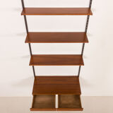 Kai Kristiansen teak shelving unit with a desk, FM Mobler, Denmark, 1960s