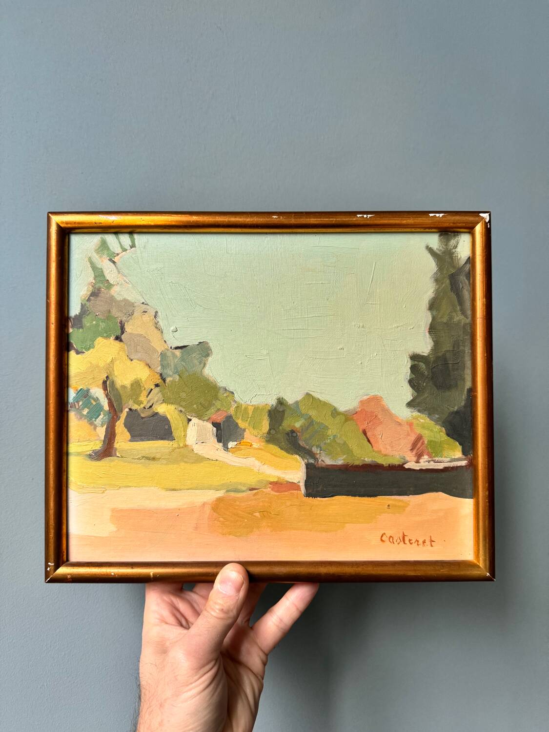 Oil on panel signed Anne Casteret