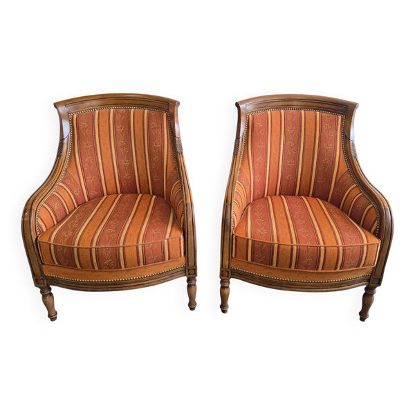 Paire de fauteuils bergères de grande qualité – Manufacture SE