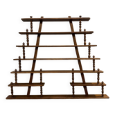 Turned wood bar wall shelf