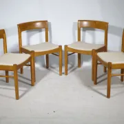 Danish Design Chairs in Teak by H.W. Klein for Bramin, Set of 4, 1960s