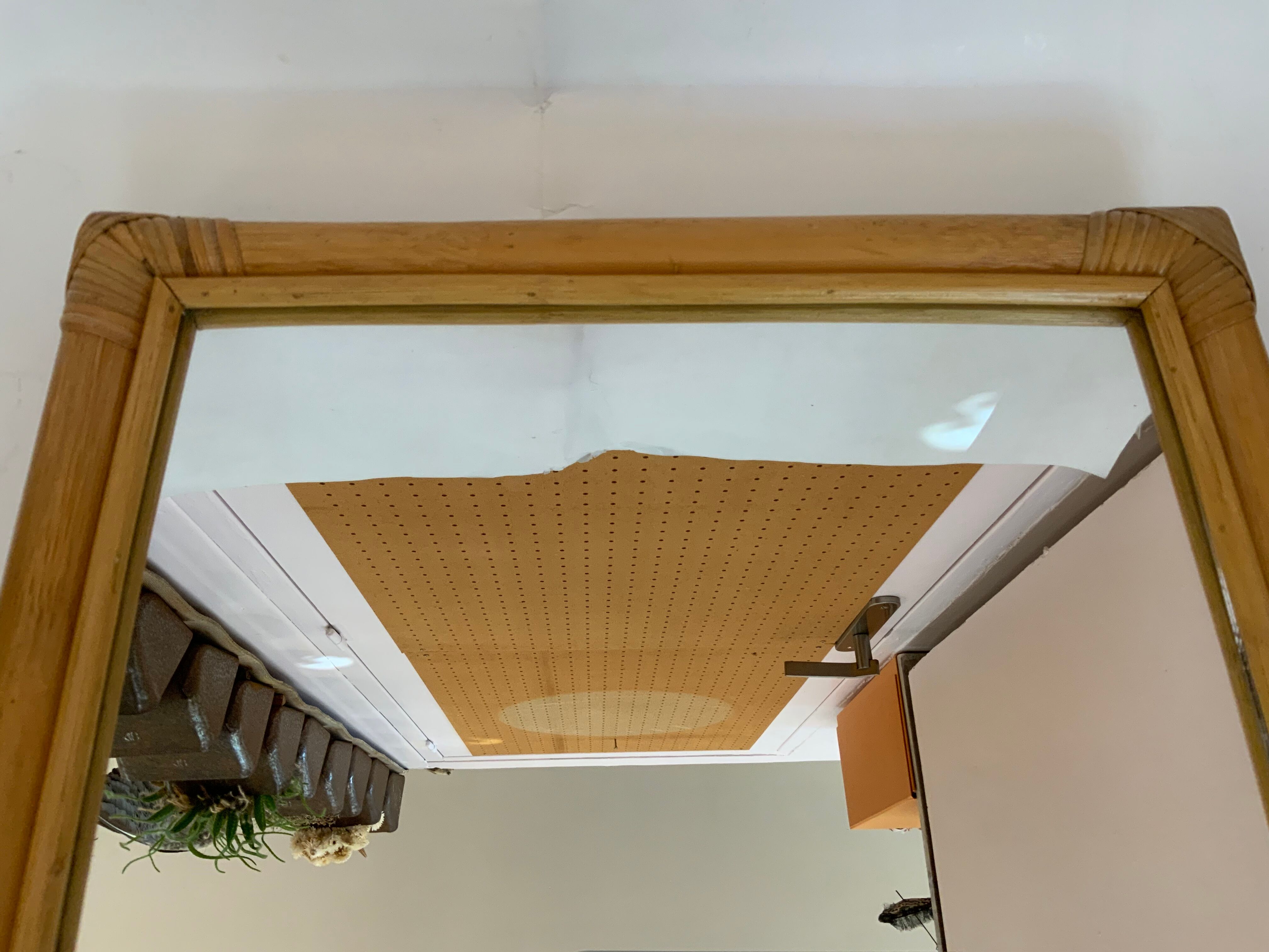 Vintage rattan mirror 45x60cm