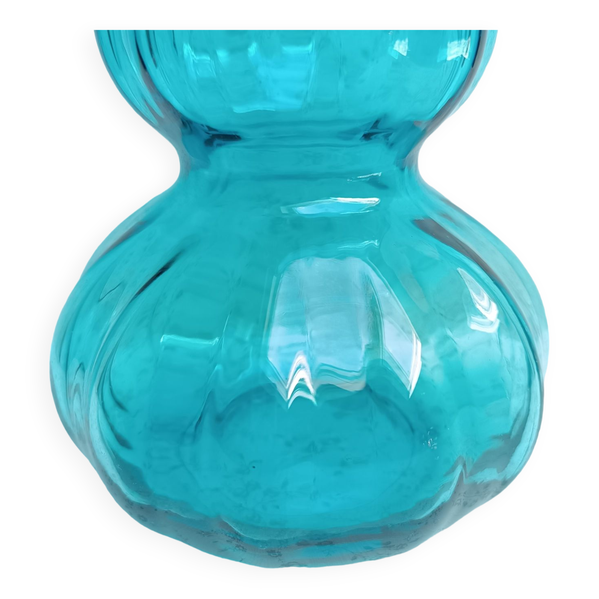 Vase bleu vintage H 22 cm