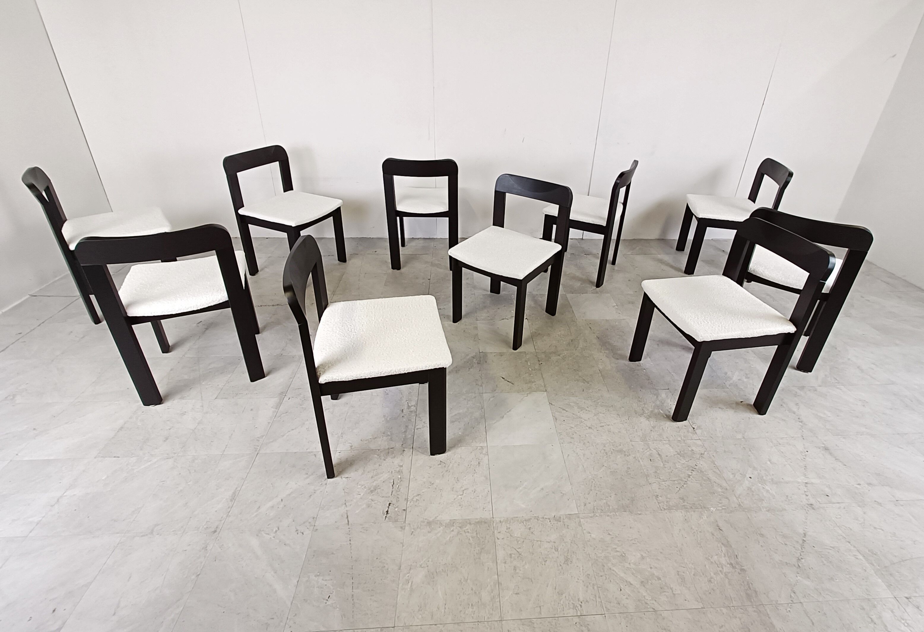 Set of 10 vintage dining chairs 1970s