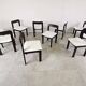 Set of 10 vintage dining chairs 1970s