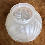 Art deco ball vase in opaque molded glass