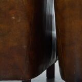 Set of 2 sturdy design armchairs made of cowhide with a beautiful deep color