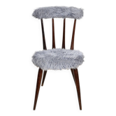 Chaise Moumoute bleue des années 60.
