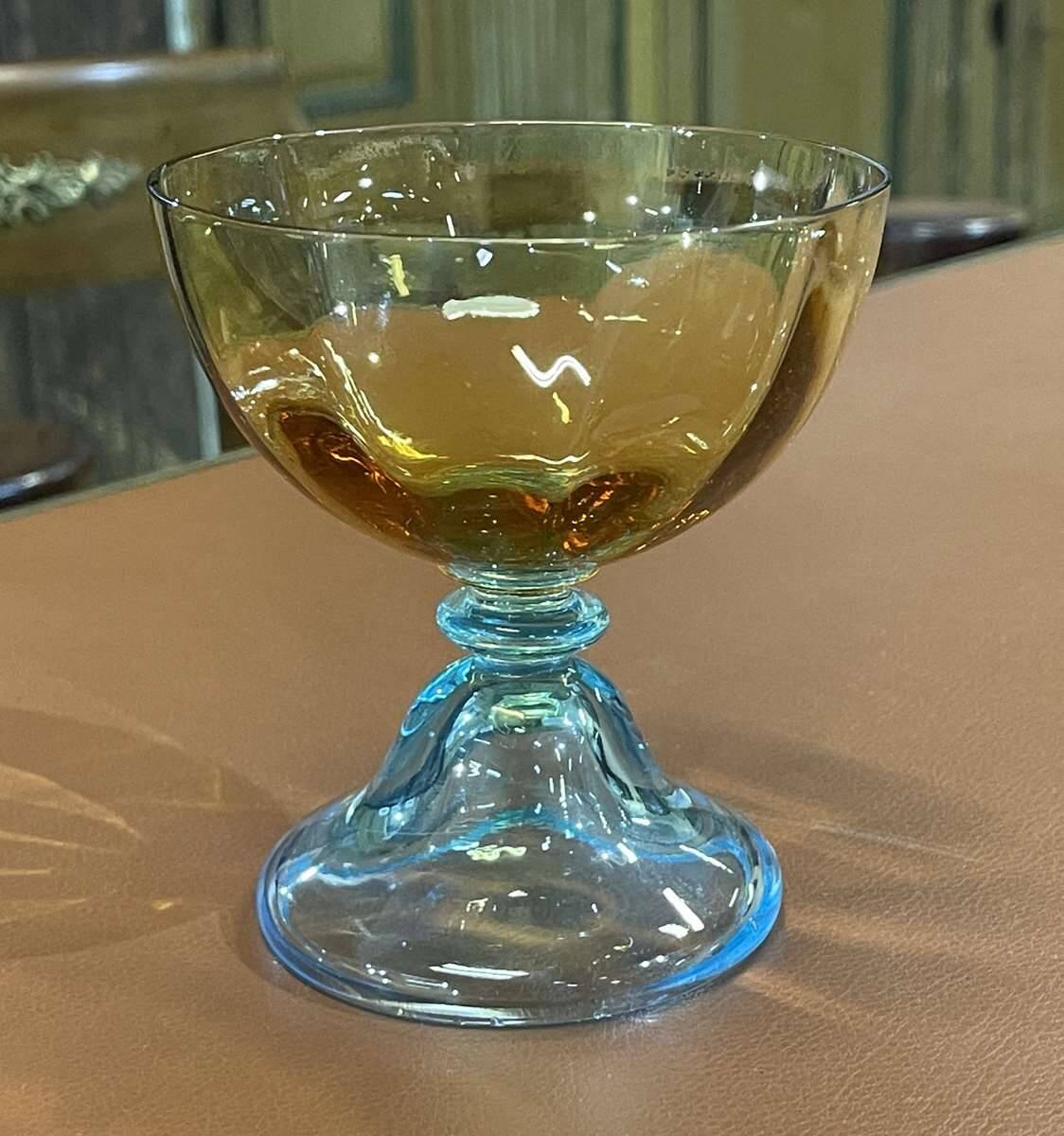 6 Georges Sand model crystal champagne glasses - 20th century