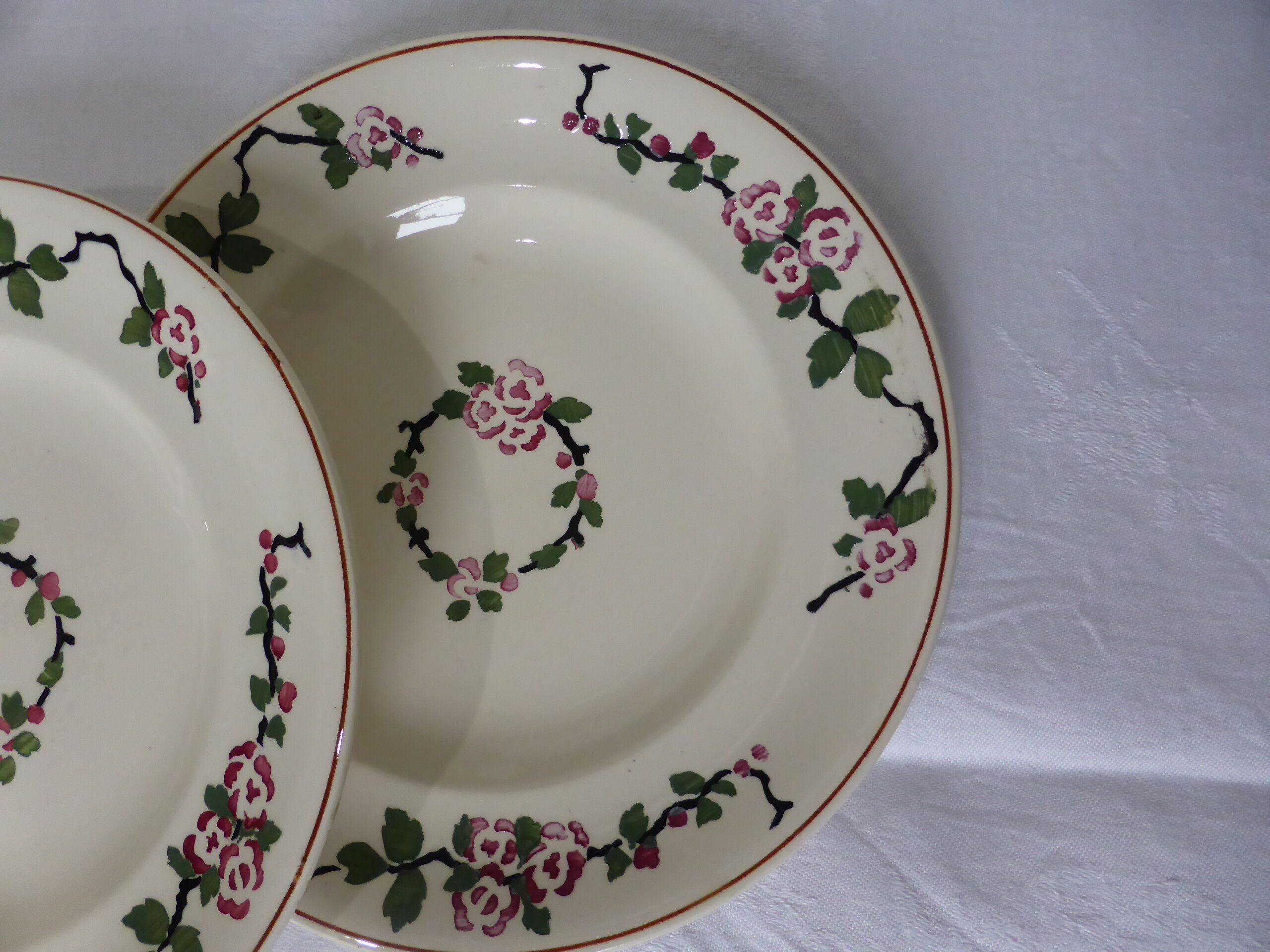 3 Longwy flat plates, Aubépine model