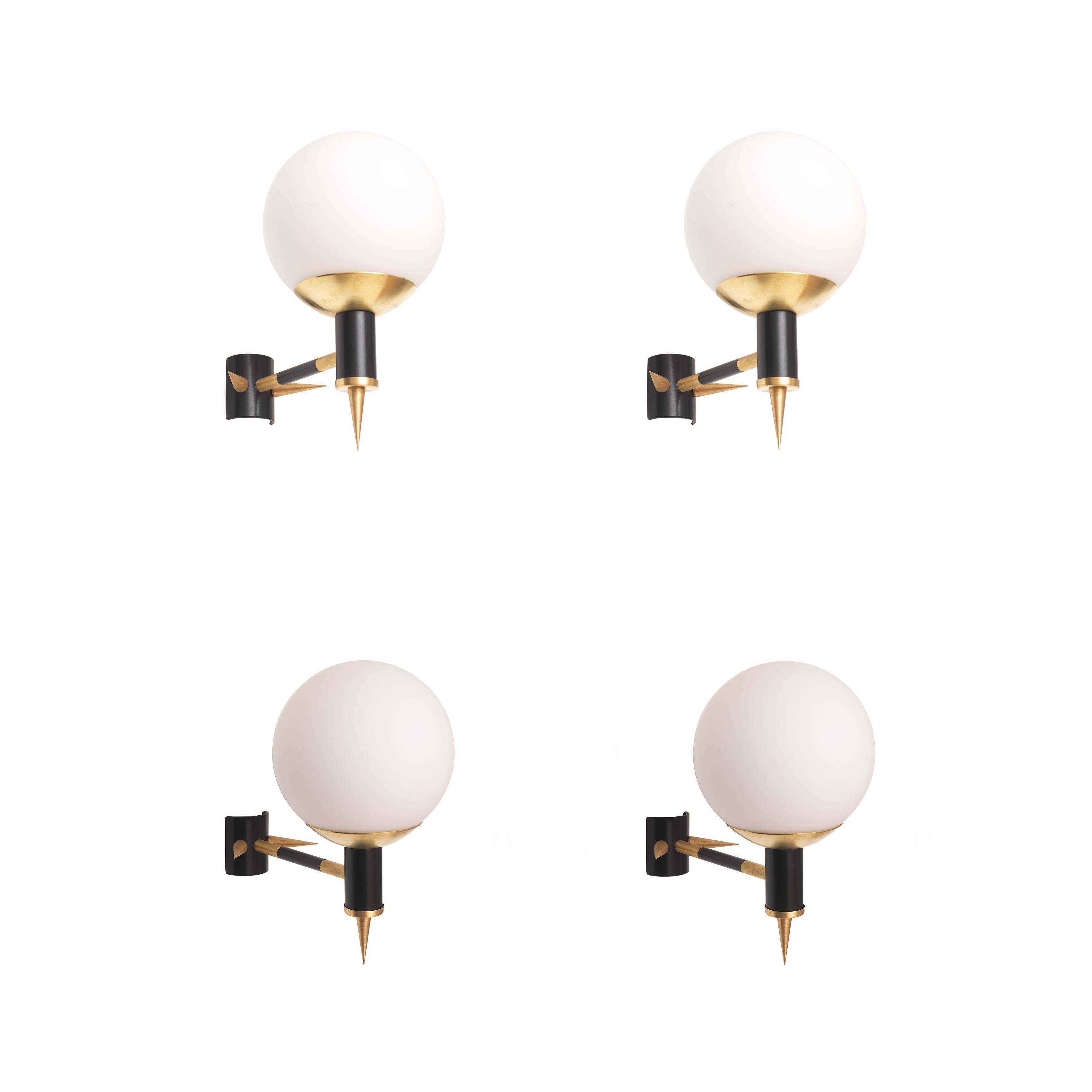 Maison Arlus Manner Wall Lights vintage retro sconces Brass Glass