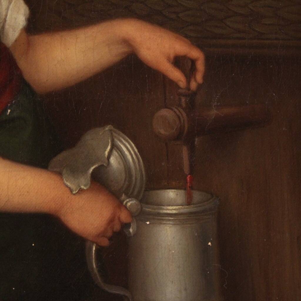 Painting signed G. Spangerberg and dated 1886, interior scene