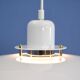 Danish hanging lamp in white with brass accent, 1980s