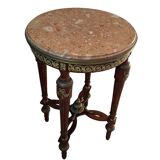 Guéridon Neoclassico in Mogano e Marmo Rosso Fine '800