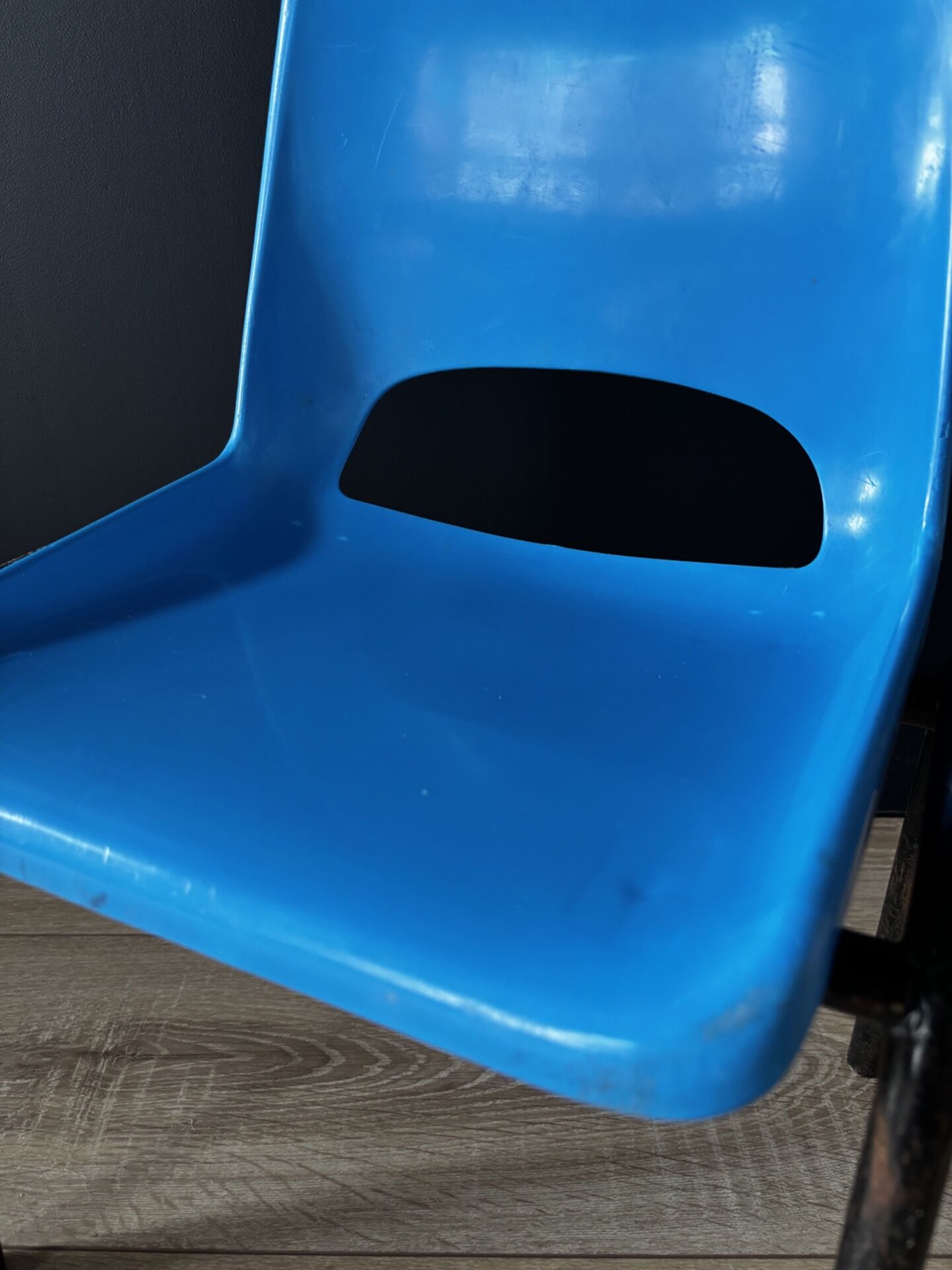Vintage children's chair blue shell