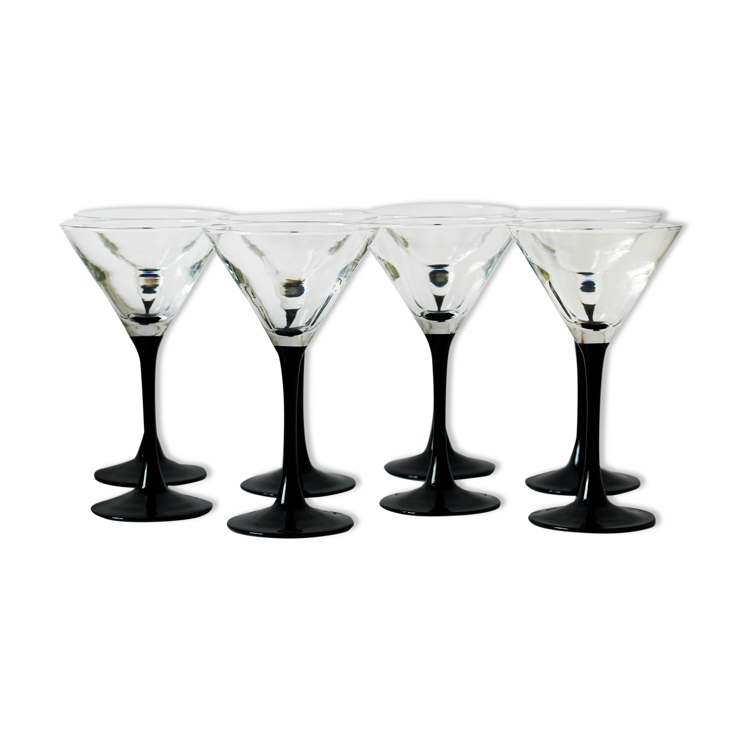 Set of 8 cocktail glasses or martini ⎮Luminarc ⎮70s