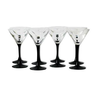 Set of 8 cocktail glasses or martini ⎮Luminarc ⎮70s