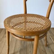 Baumann bistro chair in bent wood and blond wood canning 40s-50s