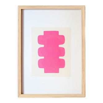 Painting - Nux - Fluorescent Pink - Signed Eawy