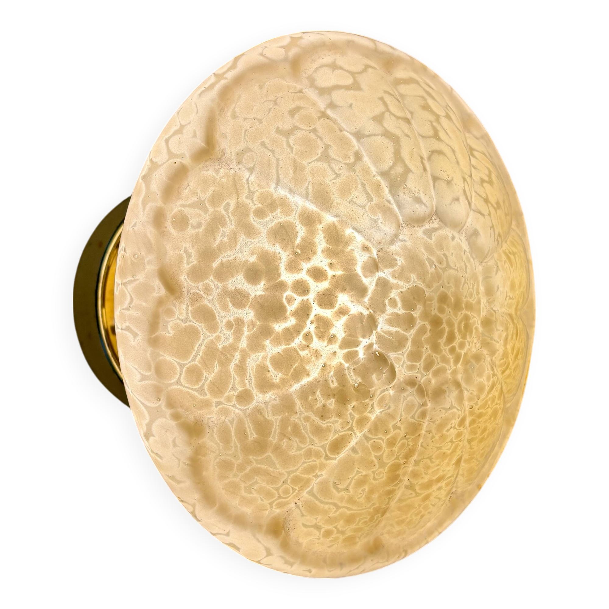 Vintage art deco globe wall or ceiling light in yellow Clichy glass