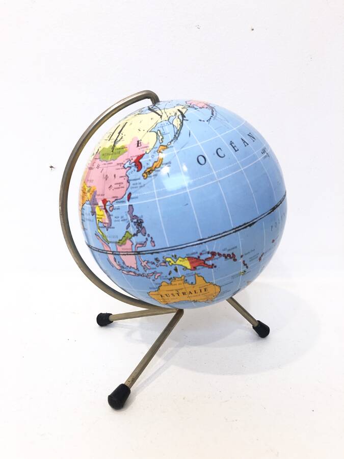 Globe piggy bank, 1950