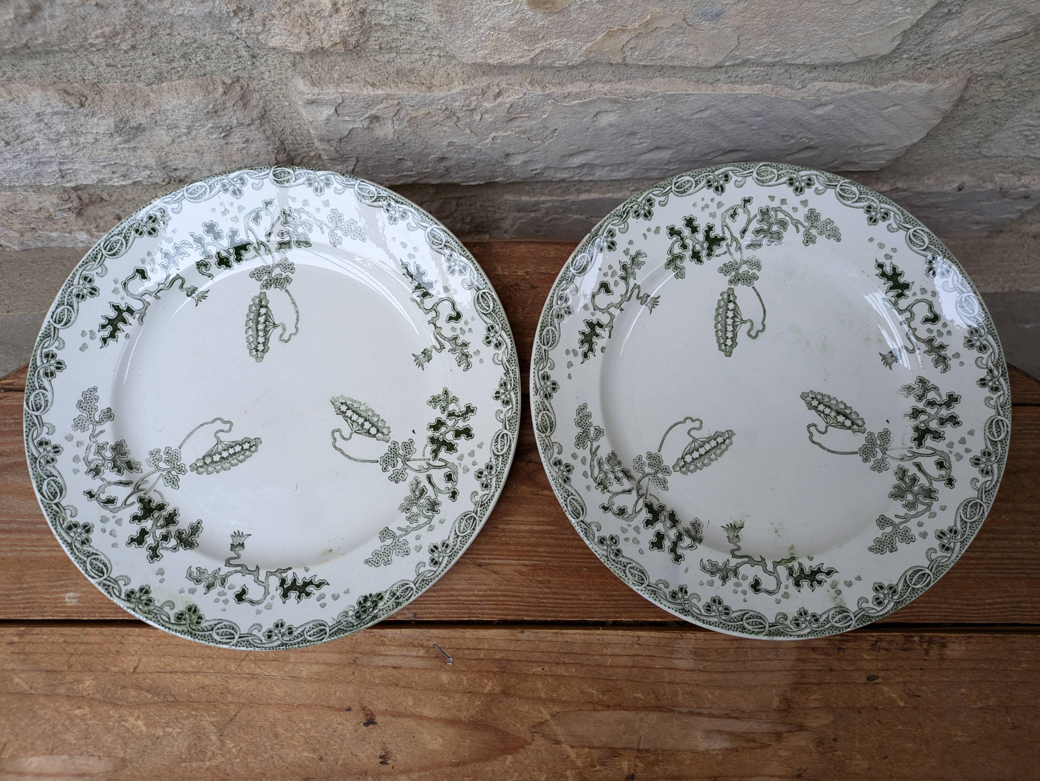Set of 2 small ironstone plates Saint Amand and Hamage Modern Style model