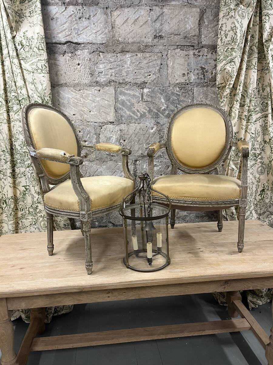 Pair of medallion armchairs