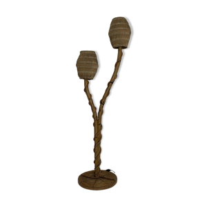Lampadaire bambou rotin