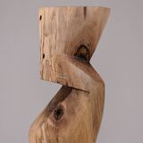 Solid wood sculptural side table, original contemporary design, logniture