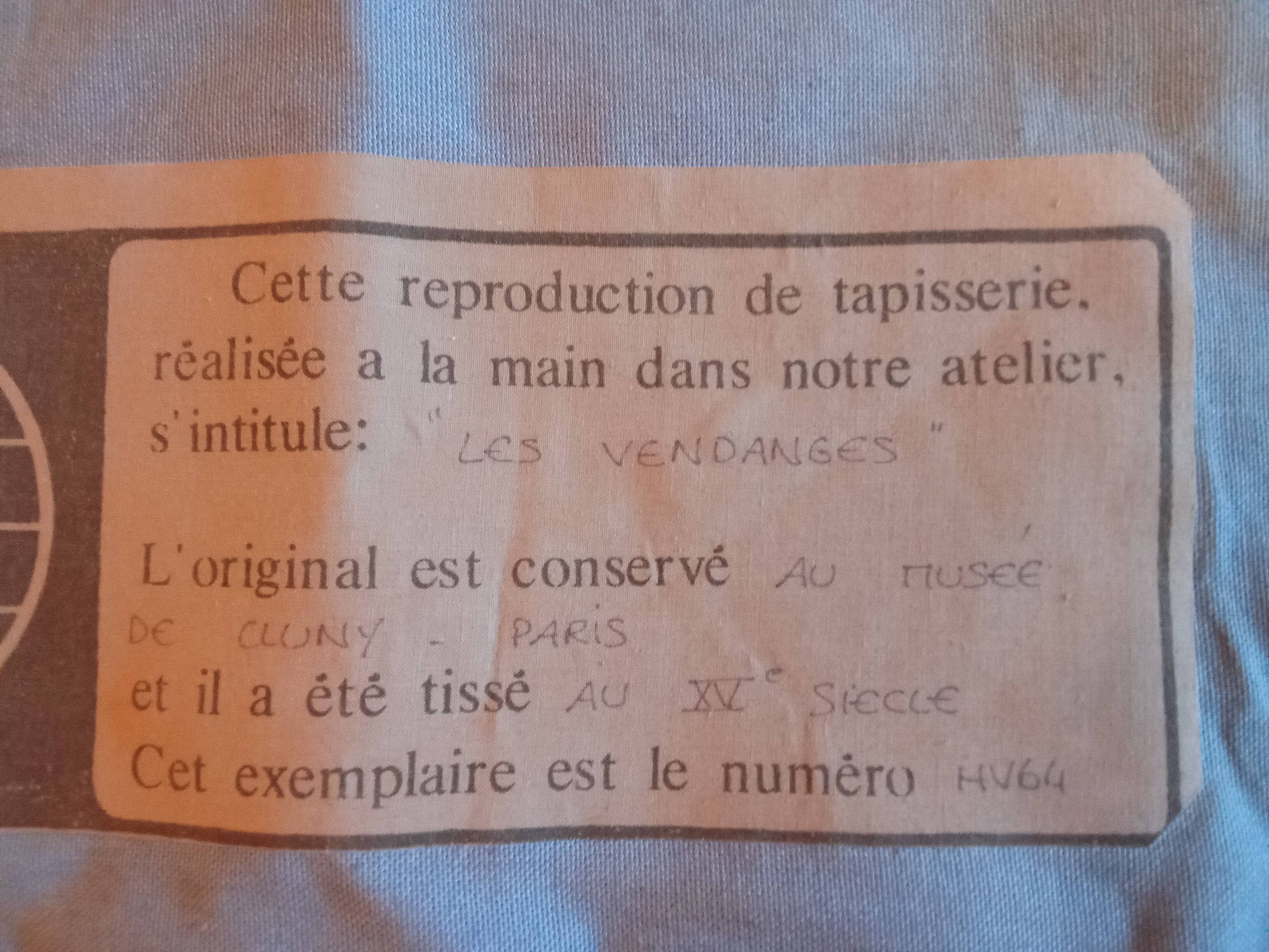 Antique tapestry, the grape harvest