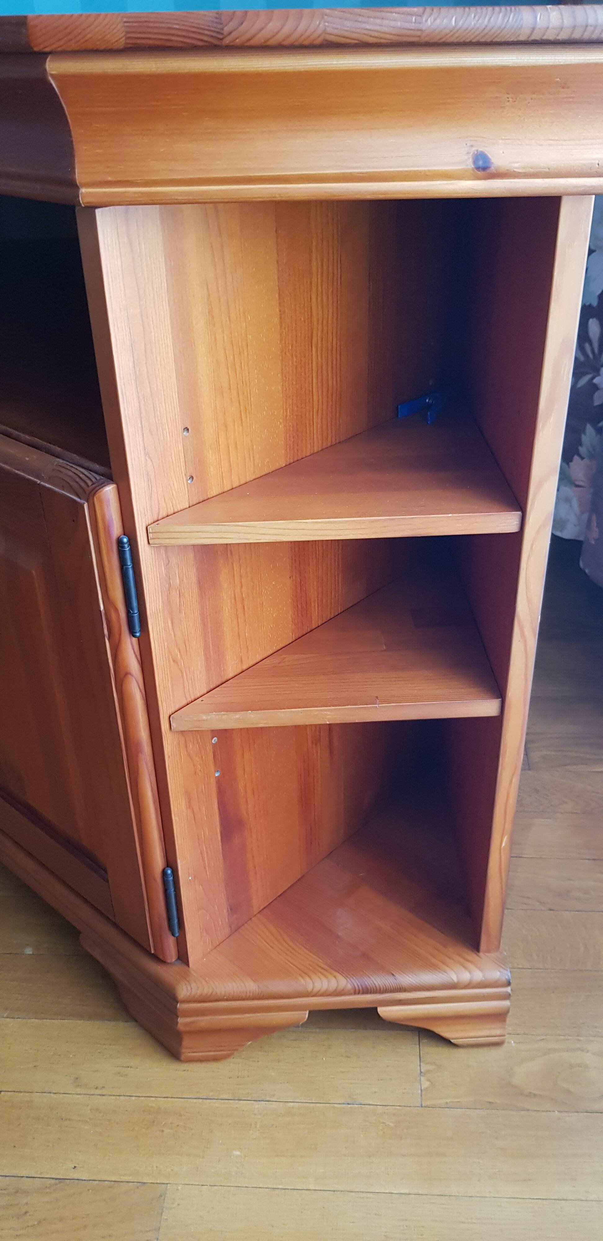 Solid wood corner TV cabinet Louis Philippe style