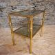 Coffee Table Maison Jansen Style - Brass & Smoked Glass - 1970