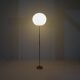 Modern mid-century brass floor lamp ASEA with round cotton shade, Sweden, 1960s