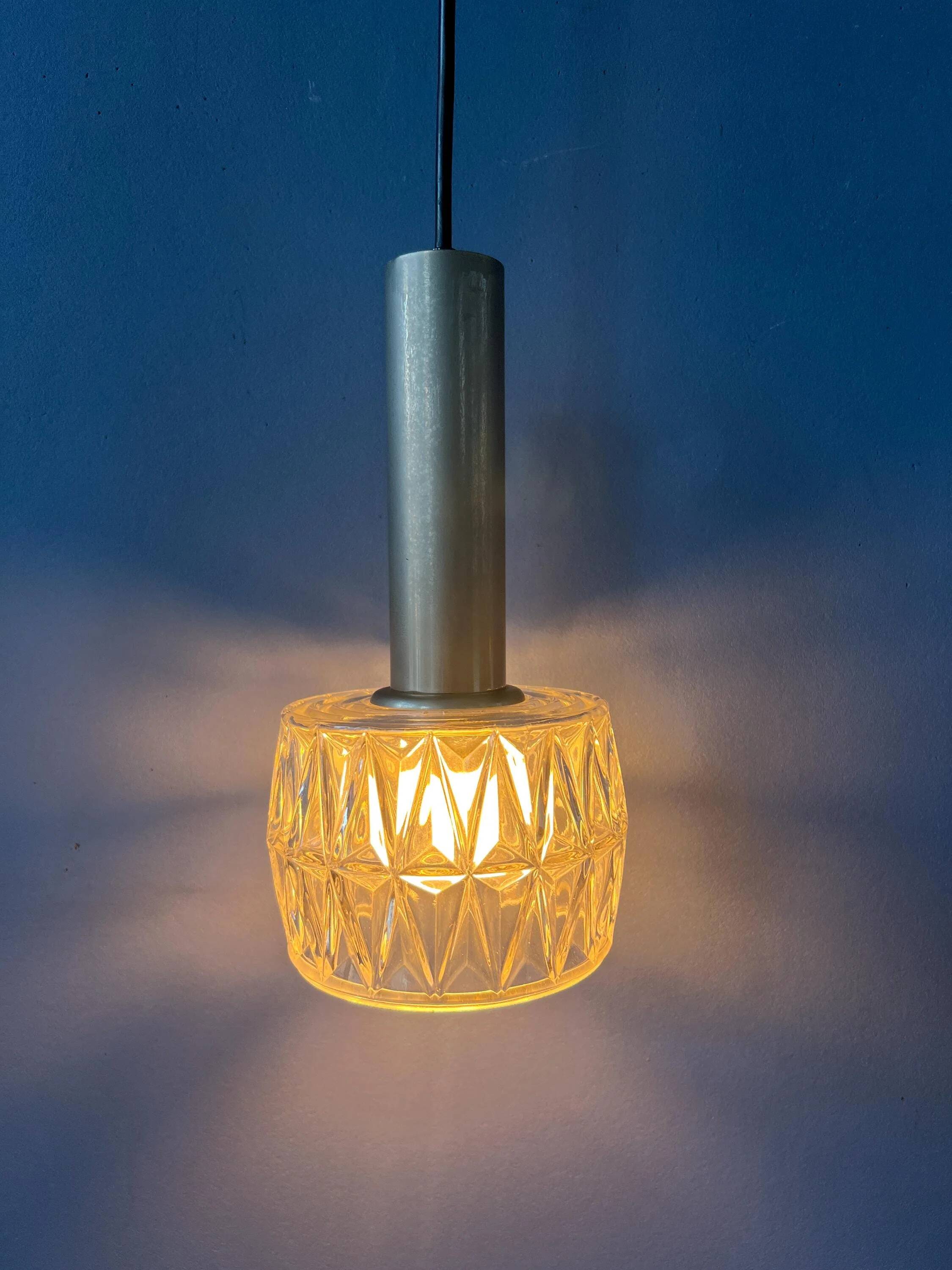 Mid-Century Crystal Glass Pendant