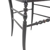 Cane chair in turned and blackened wood. Napoleon III.