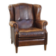 Sheep leather wing chair with patina