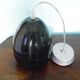 Space age style pendant lamp in openwork black metal