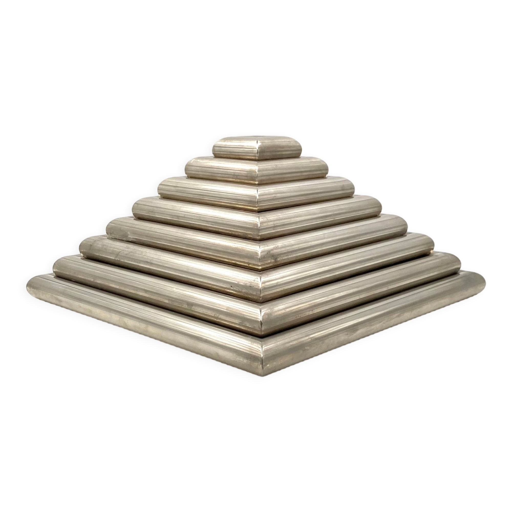 Ziggurat-shaped stacked trays / vide poche sculpture, Italy 1970s