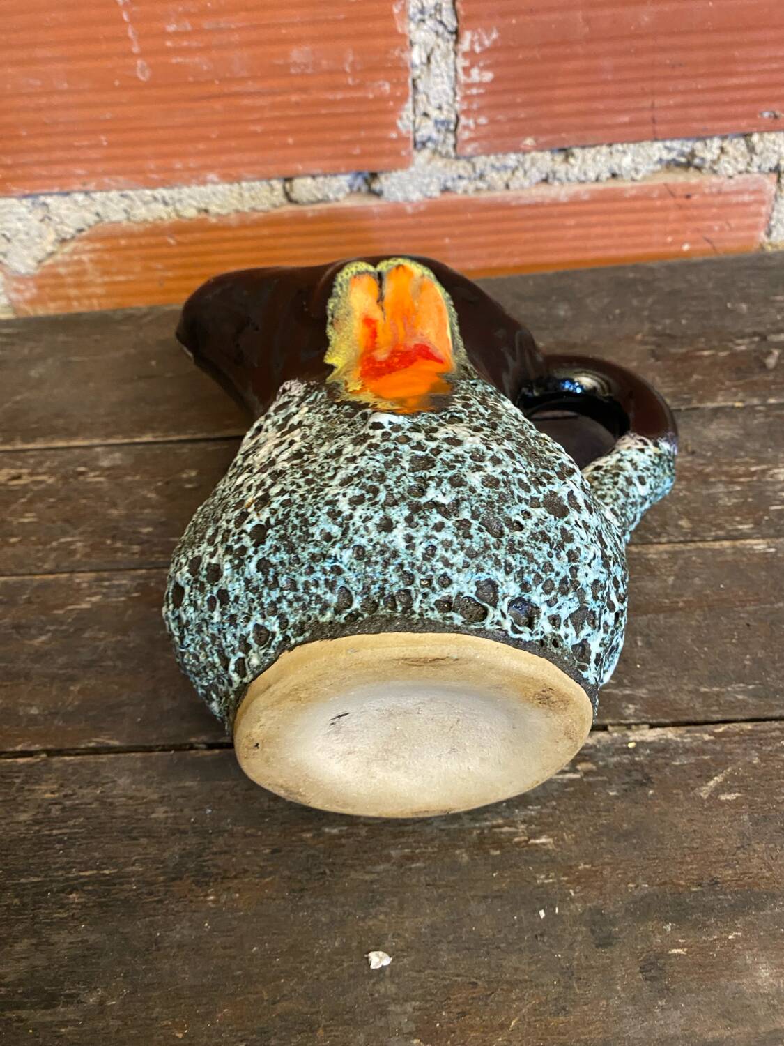 Old Pichet VALLAURIS Fat Lava Polychrome Ceramic Vintage